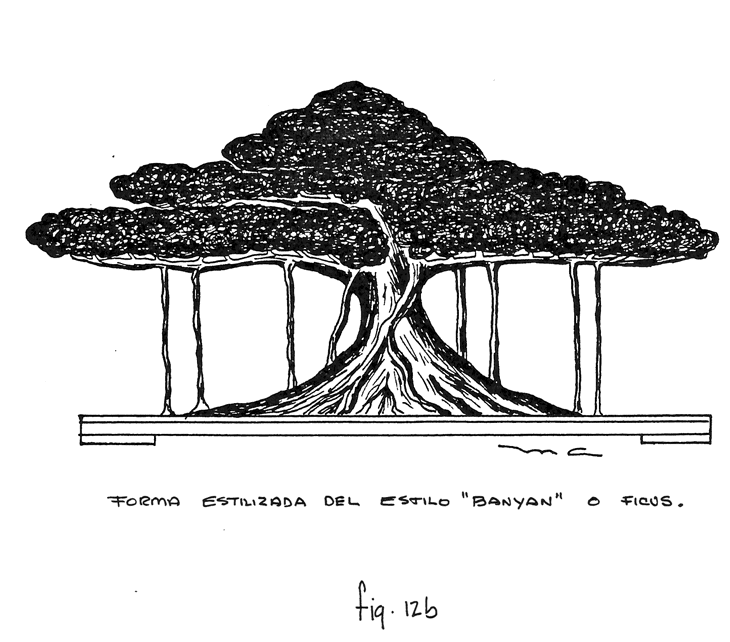 Fig. 12b: Forma estilizada del estilo &ldquo;banyan&rdquo; o ficus
